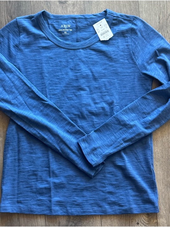 New J. Crew Deep Blue Long Sleeve Tee - Picture 5 of 8
